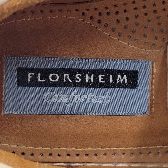 Florsheim Loafers Men Size 9.5 Beige Comfortech Drivers Shoes Slip On Leather - Picture 6 of 9